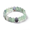 Natural Fluorite Oval Beaded Stretch Bracelet G-E010-01S-1