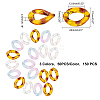 SUPERFINDINGS 150Pcs 3 Colors Transparent Acrylic Linking Rings OACR-FH0001-029-4