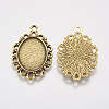 Tibetan Style Pendant Cabochon Settings TIBE-A19753-AG-LF-2