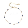 Handmade Mixed Stone Beads & 316 Stainless Steel Round Link Chains Bracelets BJEW-JB13340-3