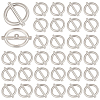 40Pcs 1-Hole Alloy Shank Buttons BUTT-MA0001-18P-1