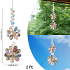 Glass Beaded Flower Hanging Suncatchers AJEW-WH20020-064A-2