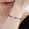 1Pc Lampwork Evil Eye Braided Bead Bracelet BJEW-LP0004-22-1