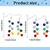 ANATTASOUL 2 Pairs 2 Style Dyed Natural & Synthetic Mixed Gemstone Round Beaded Dangle Earrings EJEW-AN0002-78-2
