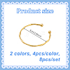 8Pcs 2 Colors Alloy Open Cuff Bangles BJEW-GO0002-26-2