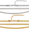 4Pcs 2 Colors 304 Stainless Steel Herringbone Chain Necklaces NJEW-BBC0001-45-1