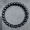 Natural Obsidian Agate Round Beads Stretch Bracelets for Men Women LS-UT1293-2-1
