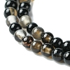 Dyed & Heated Natural Black Agate Bead Strands X-G-A130-2mm-K01-4
