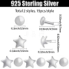 30Pcs 2 Styles 925 Sterling Silver Flat Head Pins STER-SC0001-70P-2
