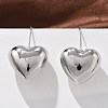 Heart Brass Dangle Earrings EJEW-B132-03P-1