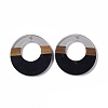 Opaque Resin & Walnut Wood Pendants RESI-M027-03H-1