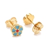 304 Stainless Steel Enamel with Glitter Stud Earrings EJEW-B009-26G-3