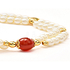 Healing Reiki Round Natural Carnelian Beaded Bracelets for Girl Women X1-BJEW-TA00013-2