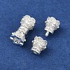 Brass Micro Pave Clear Cubic Zirconia Screw Clasps KK-H202-02C-S-2