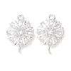 Brass Pave Clear Cubic Zirconia Connector Charms CU-CBAEC99-09S-1