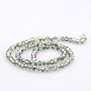 Half Rainbow Plated Faceted Rondelle Glass Beads Strands GLAA-A024B-HR01-2