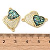 Rack Plating Brass Micro Pave Clear Cubic Zirconia Connector Charms KK-P268-20G-4