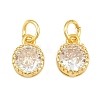 Brass Pave Cubic Zirconia Charms CU-CBA3D67-02G-10-1
