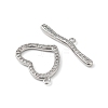 Brass Micro Pave Clear Cubic Zirconia Toggle Clasps KK-P234-79P-3