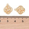 Brass Charms with Clear Glass KK-N254-57G-3