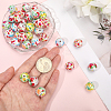 50Pcs 5 Styles Printed Opaque Acrylic Beads MACR-SC0002-38-3