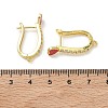 Brass Micro Pave Clear Cubic Zirconia Hoop Earring Findings EJEW-C185-01G-01-3