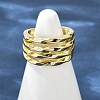 Brass Adjustable Open Cuff Rings for Women RJEW-C129-02G-2
