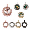 4Pcs 4 Colors Alloy Glass Crystal Rhinestone Pendants PALLOY-TA0002-37-13