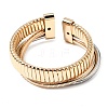 Two-tone Iron Multi-strand Snake Chain Cuff Bangles for Women BJEW-P390-01B-A-2