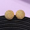 Brass Textured Stud Earrings EJEW-A143-02C-G-1