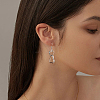 4 Pairs 2 Colors Iron Hollow Heart Dangle Earrings EJEW-HY0001-43-5