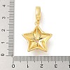 Brass Clear Cubic Zirconia Star European Dangle Charms KK-U044-08G-3