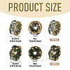30Pcs 2 Styles Brass Rhinestone Rondelle Space Beads RB-TADJ0001-02-4