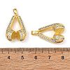 Brass Micro Pave Clear Cubic Zirconia Pendants CU-L277-12G-3