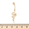Snake Brass Micro Pave Clear Cubic Zirconia Curved Barbell Belly Rings AJEW-L099-03G-3