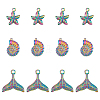 DICOSMETIC 12Pcs 3 Style Ion Plating(IP) 304 Stainless Steel Pendants STAS-DC0006-46-1
