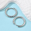 Brass Micro Pave Cubic Zirconia Huggie Hoop Earrings EJEW-K083-36P-B-2