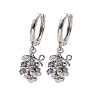 Brass Cubic Zirconia Hoop Earrings EJEW-Q015-02P-D-2