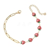 3Pcs 3 Styles Brass Enamel Link Chains Bracelets BJEW-JB13148-3