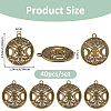 40Pcs Tibetan Style Hollow Alloy Pendants TIBEP-FH0001-29AB-2