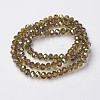 Electroplate Transparent Glass Beads Strands EGLA-A034-T6mm-S04-2