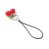 Cherry Glass & Acrylic Mobile Straps HJEW-JM02934-01-4