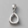 Rhodium Plated Sterling Silver Pendant Cabochon Settings LS-STER-WH0016-07P-1