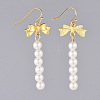 ABS Plastic Imitation Pearl Dangle Earrings Sets EJEW-JE03632-3