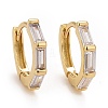 Clear Cubic Zirconia Rectangle Hoop Earrings X-EJEW-I265-08G-1