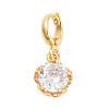 Brass with Cubic Zirconia Charms KK-G496-03G-1