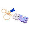 Alloy & Resin Tassel Keychainss AJEW-TADJ0001-20G-02-2