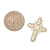 Glass Seed Beaded Cross Pendants PALLOY-MZ00826-01-2