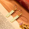 Hammered Rectangle Brass Leverback Earrings FS-WG7358A-02-3