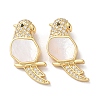 Brass Micro Pave Clear Cubic Zirconia Pendants KK-B083-31G-1
